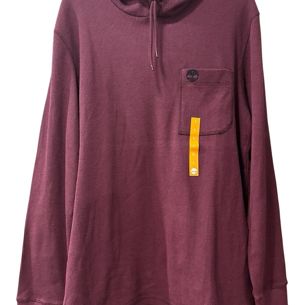 Timberland Men's Waffle Henley Hoodie Thermal Shirt - Size: Large